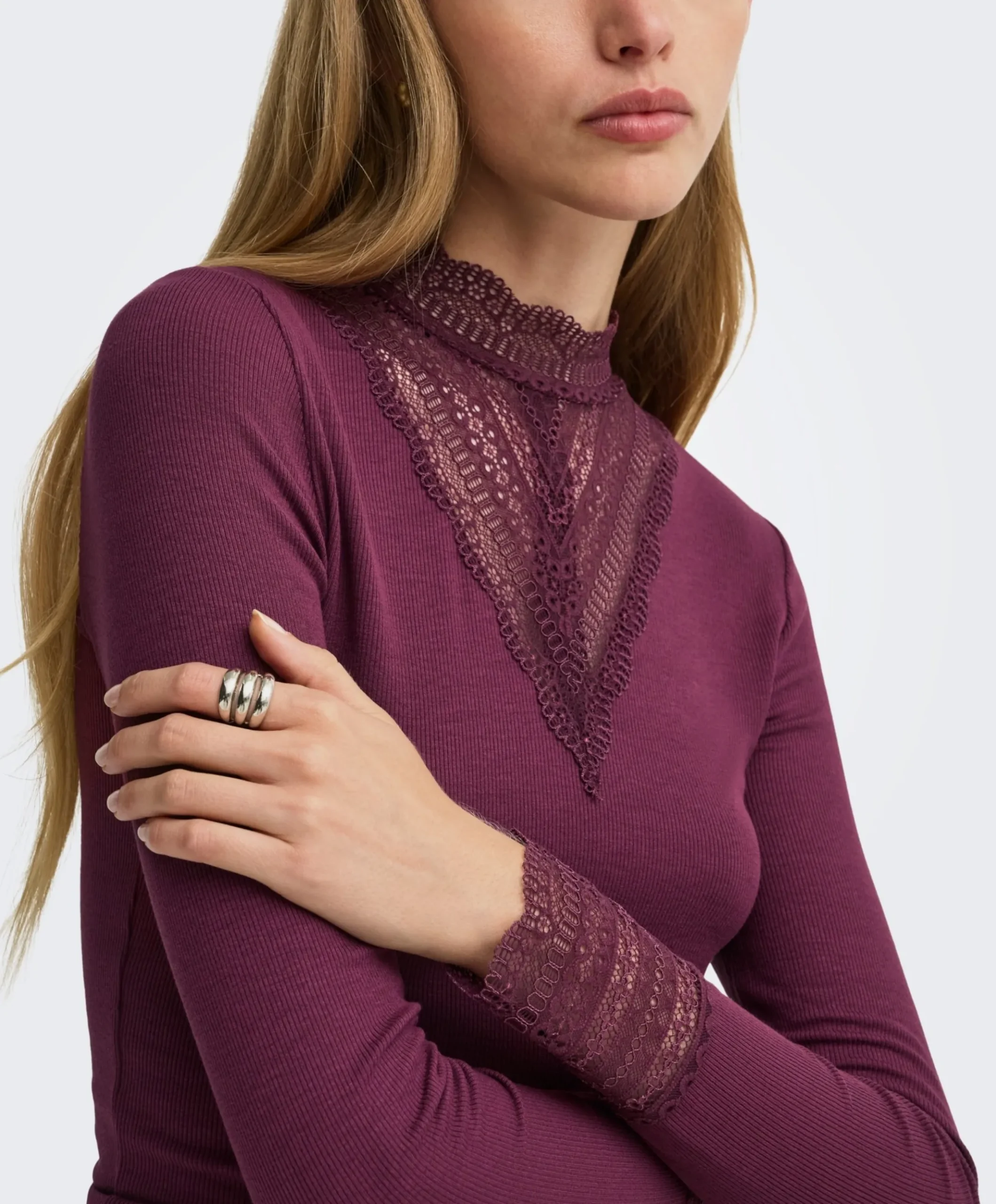 Dames longsleeve rood
