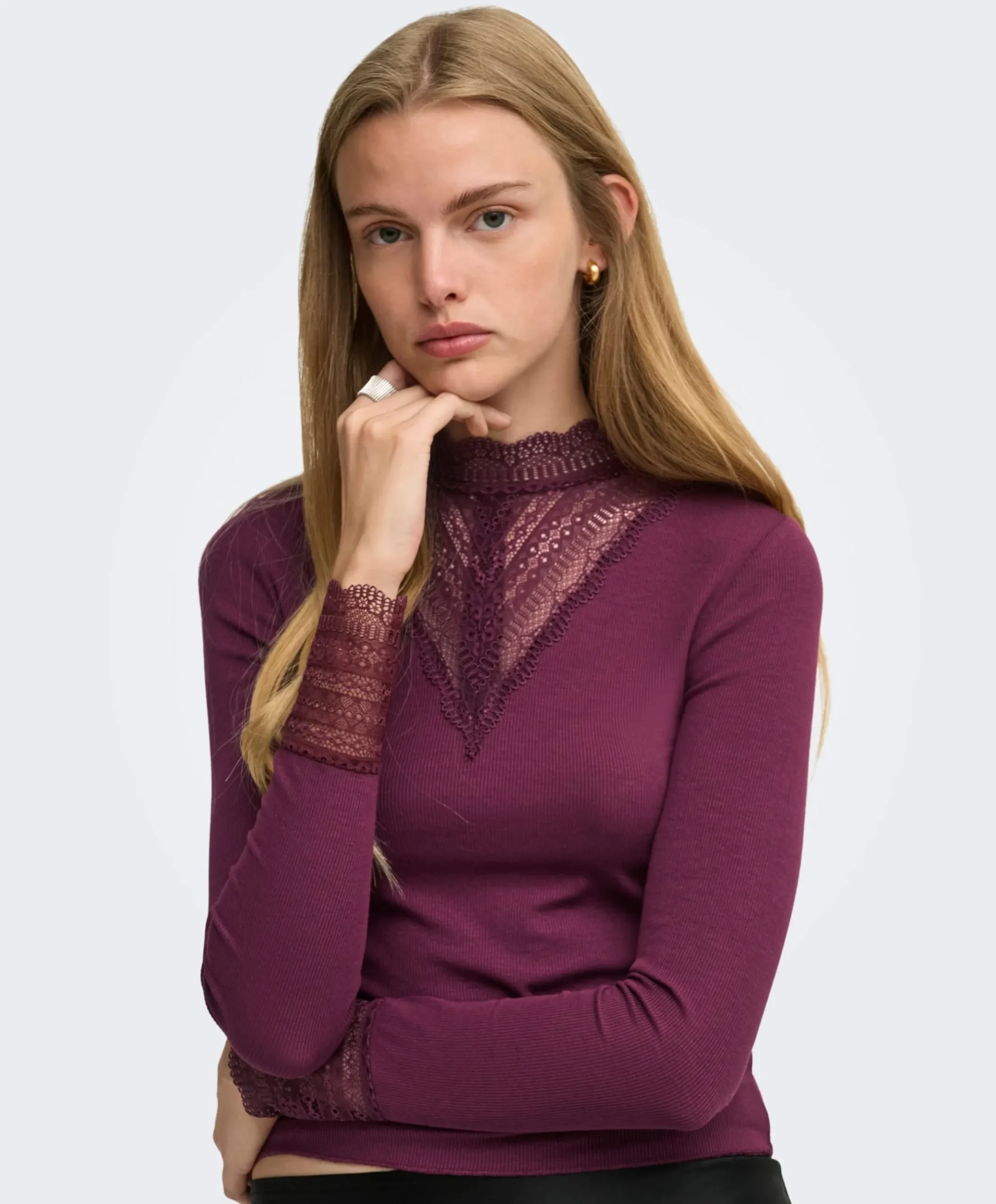 Dames longsleeve rood