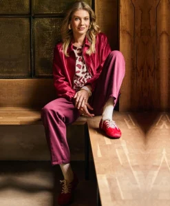 Dames longsleeve rood