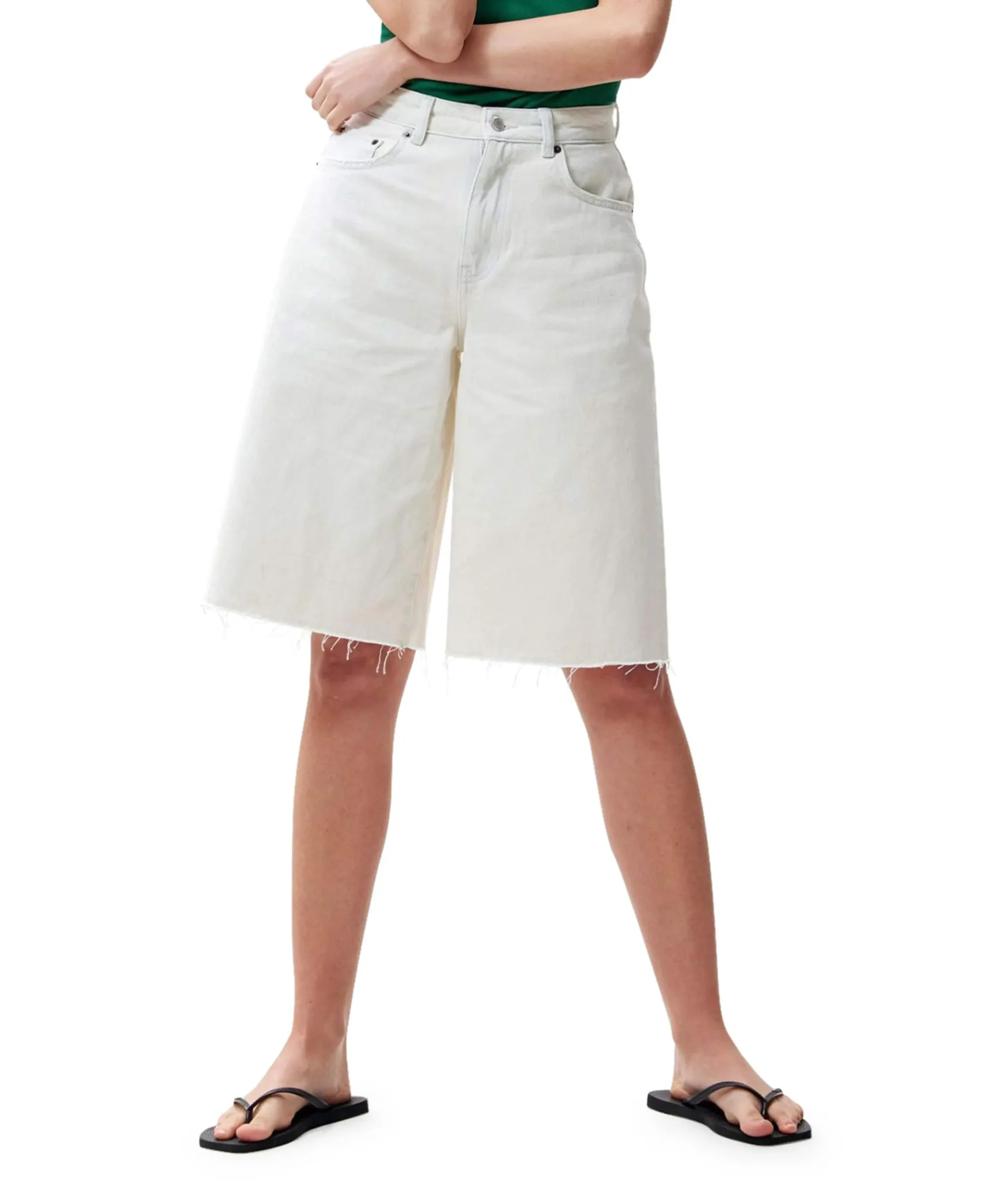 Dames loose fit bleached jorts ecru