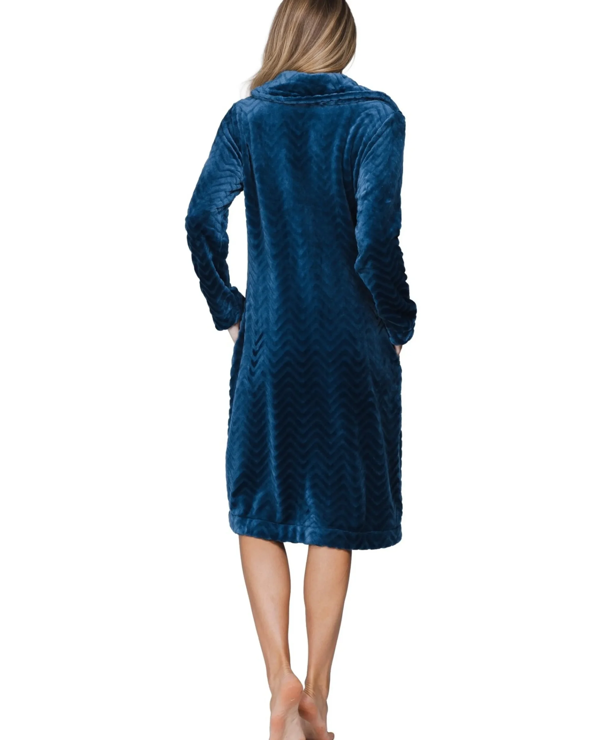 Dames ochtendjas blauw