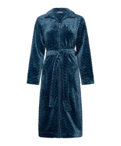 Dames ochtendjas blauw