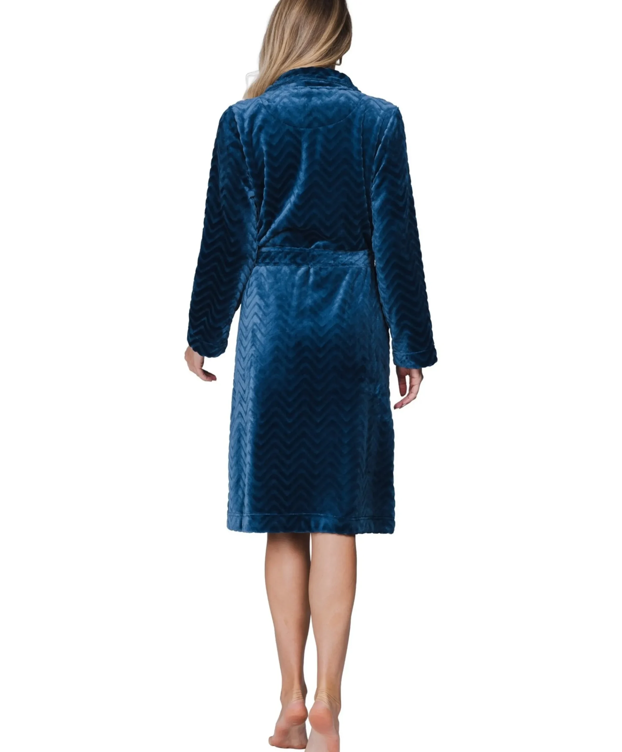 Dames ochtendjas blauw