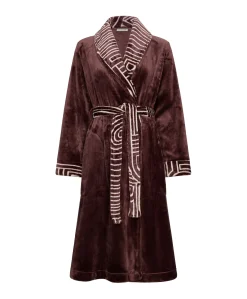 Dames ochtendjas bordeaux