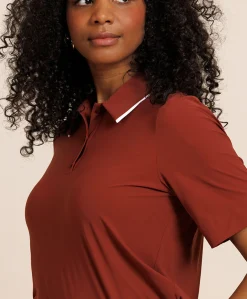 Dames polo brique