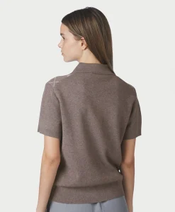Dames polo bruin