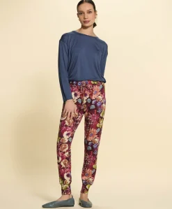 Dames pyjamabroek bordeaux