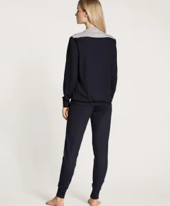 Dames pyjamaset blauw