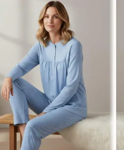 Dames pyjamaset blauw