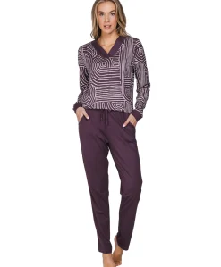 Dames pyjamaset bordeaux