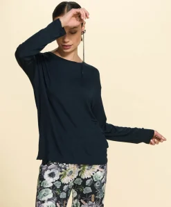 Dames pyjamatop blauw