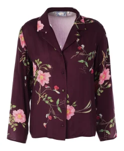 Dames pyjamatop bordeaux