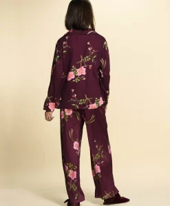 Dames pyjamatop bordeaux