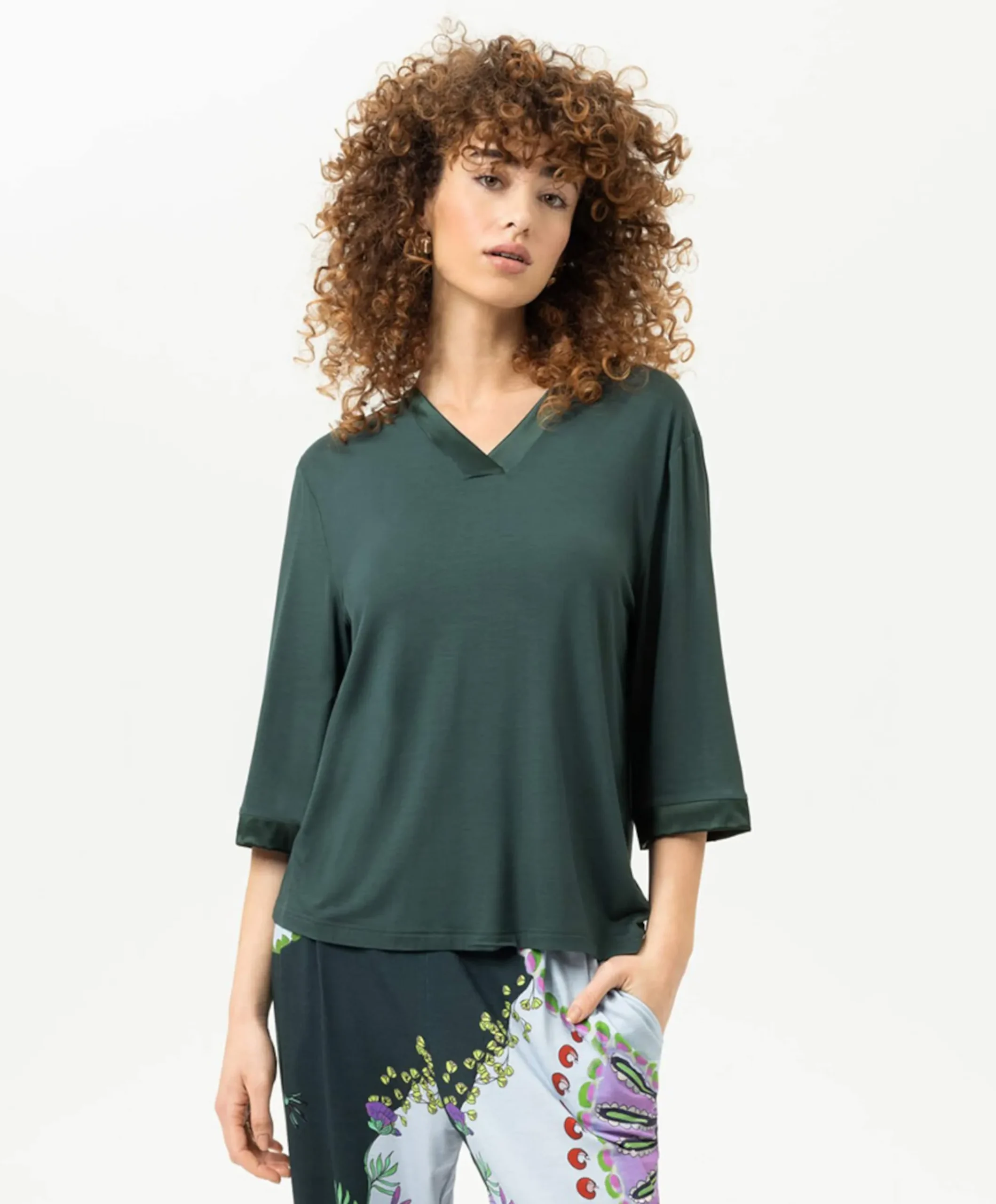 Dames pyjamatop groen