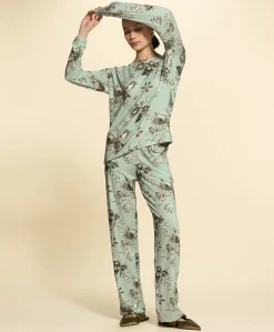 Dames pyjamatop groen
