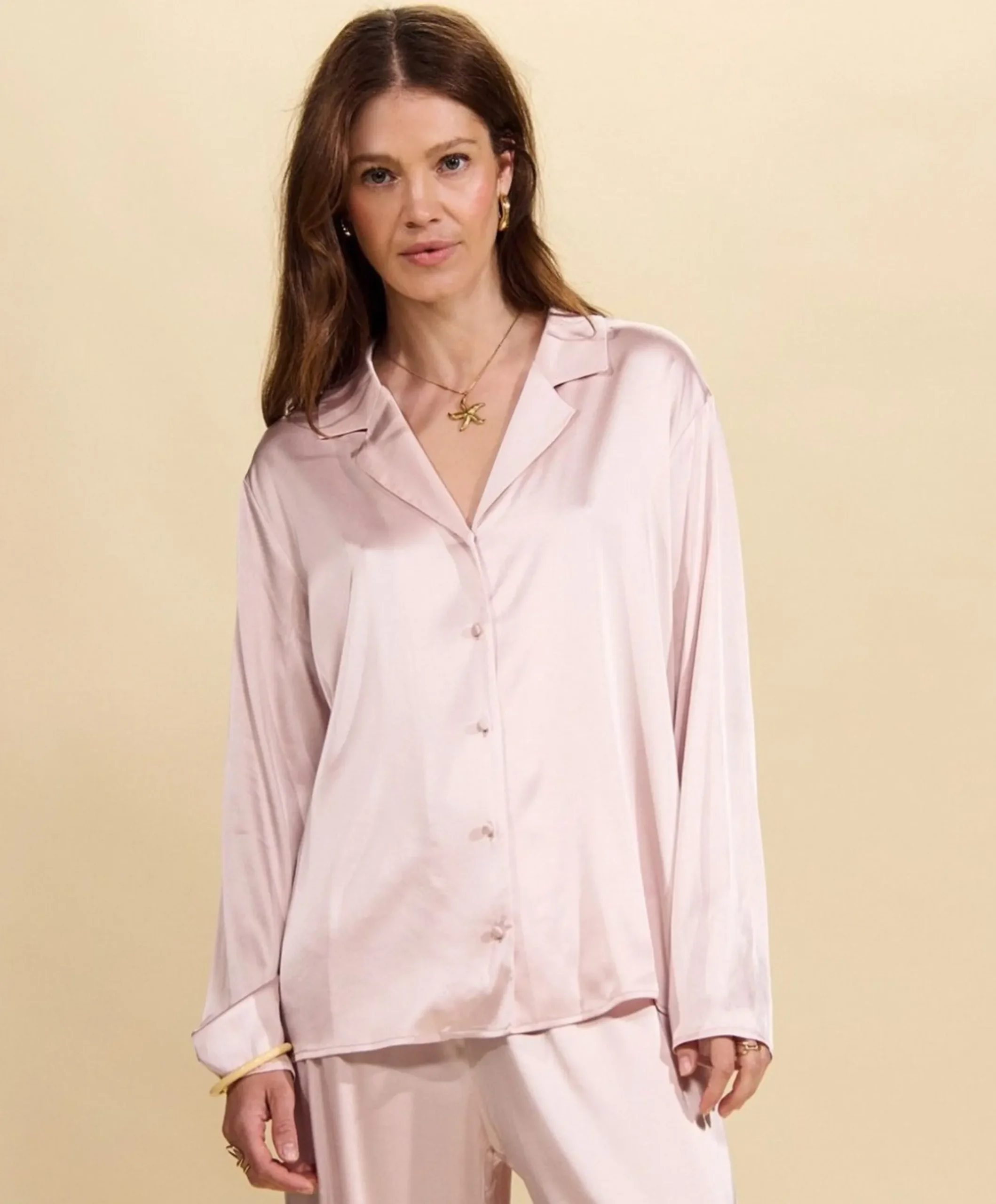 Dames pyjamatop roze