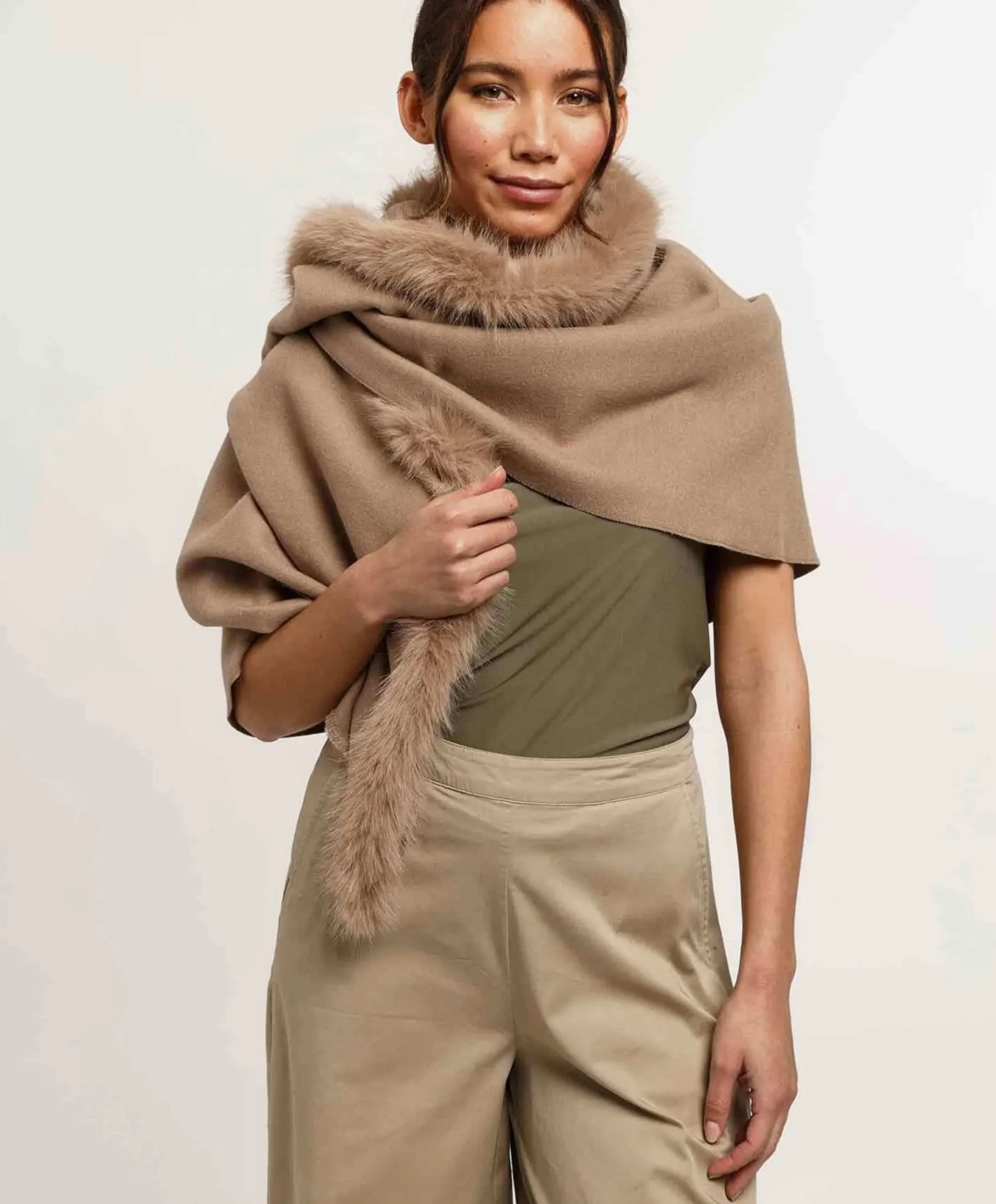Dames sjaal beige