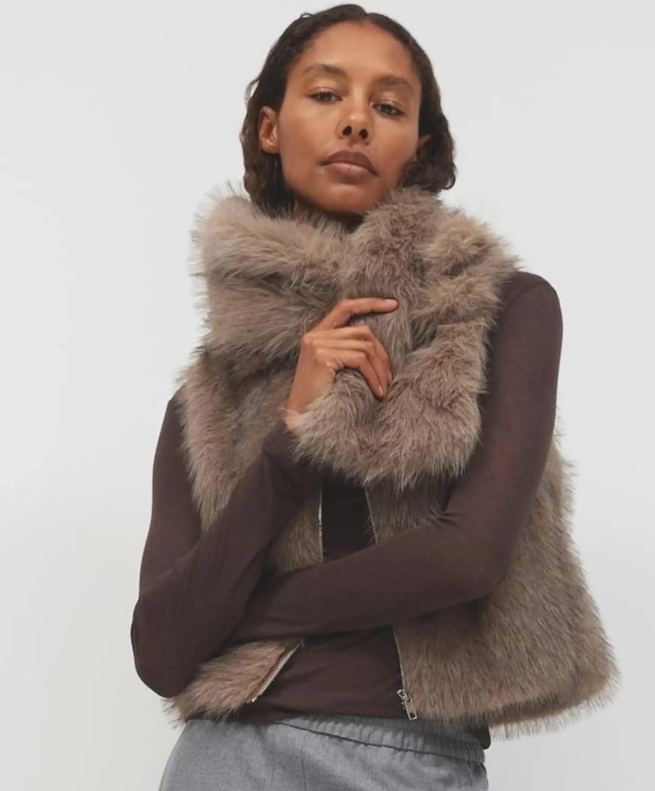 Dames sjaal beige