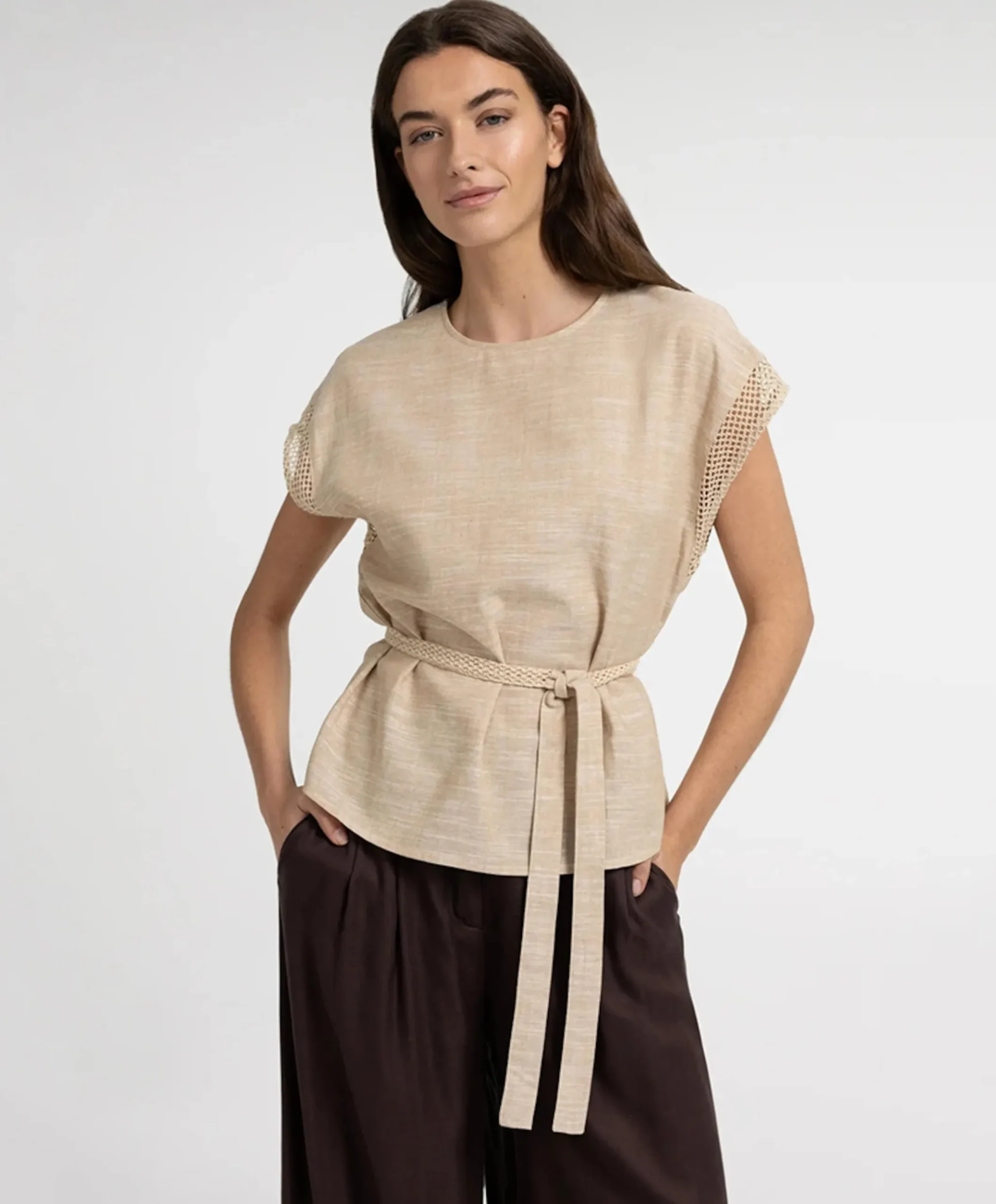 Dames top beige