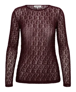 Dames top bordeaux