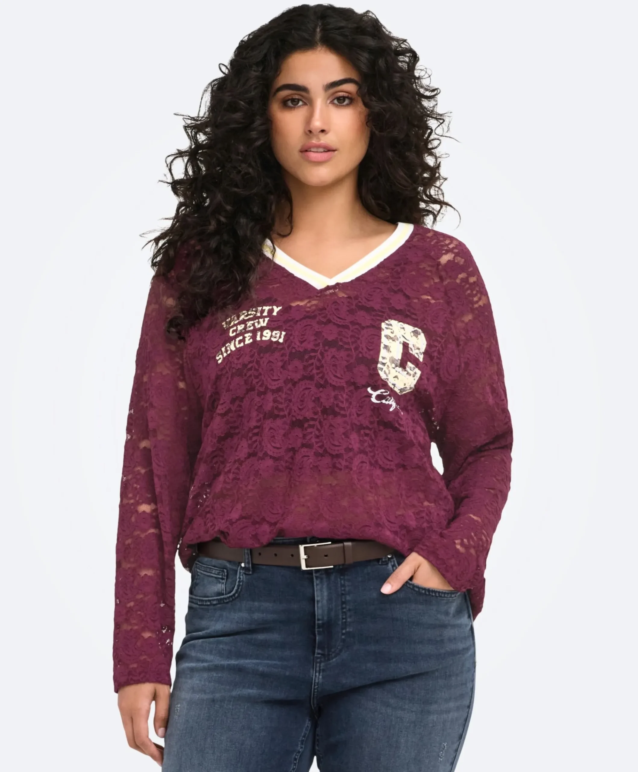 Dames top bordeaux