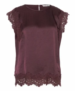 Dames top bordeaux