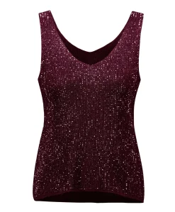 Dames top bordeaux