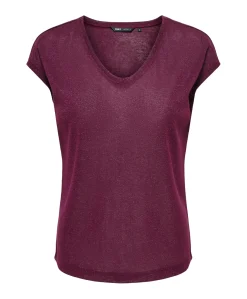 Dames top bordeaux