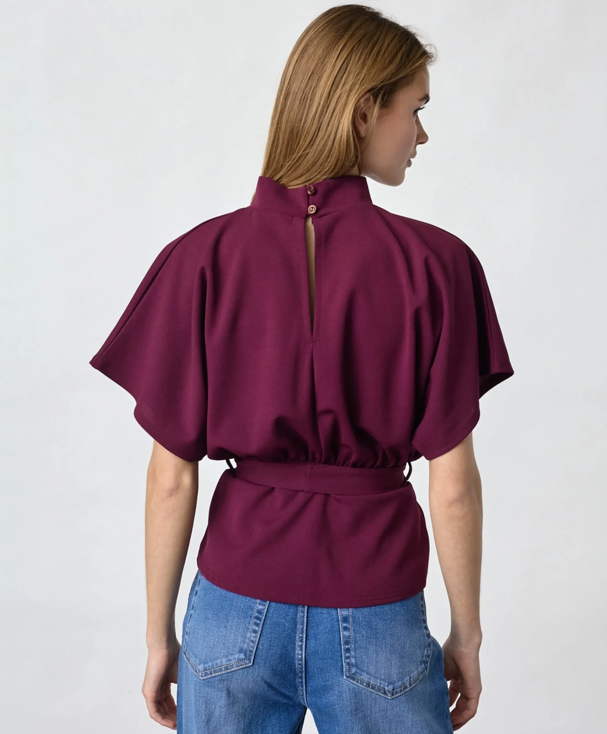 Dames top bordeaux