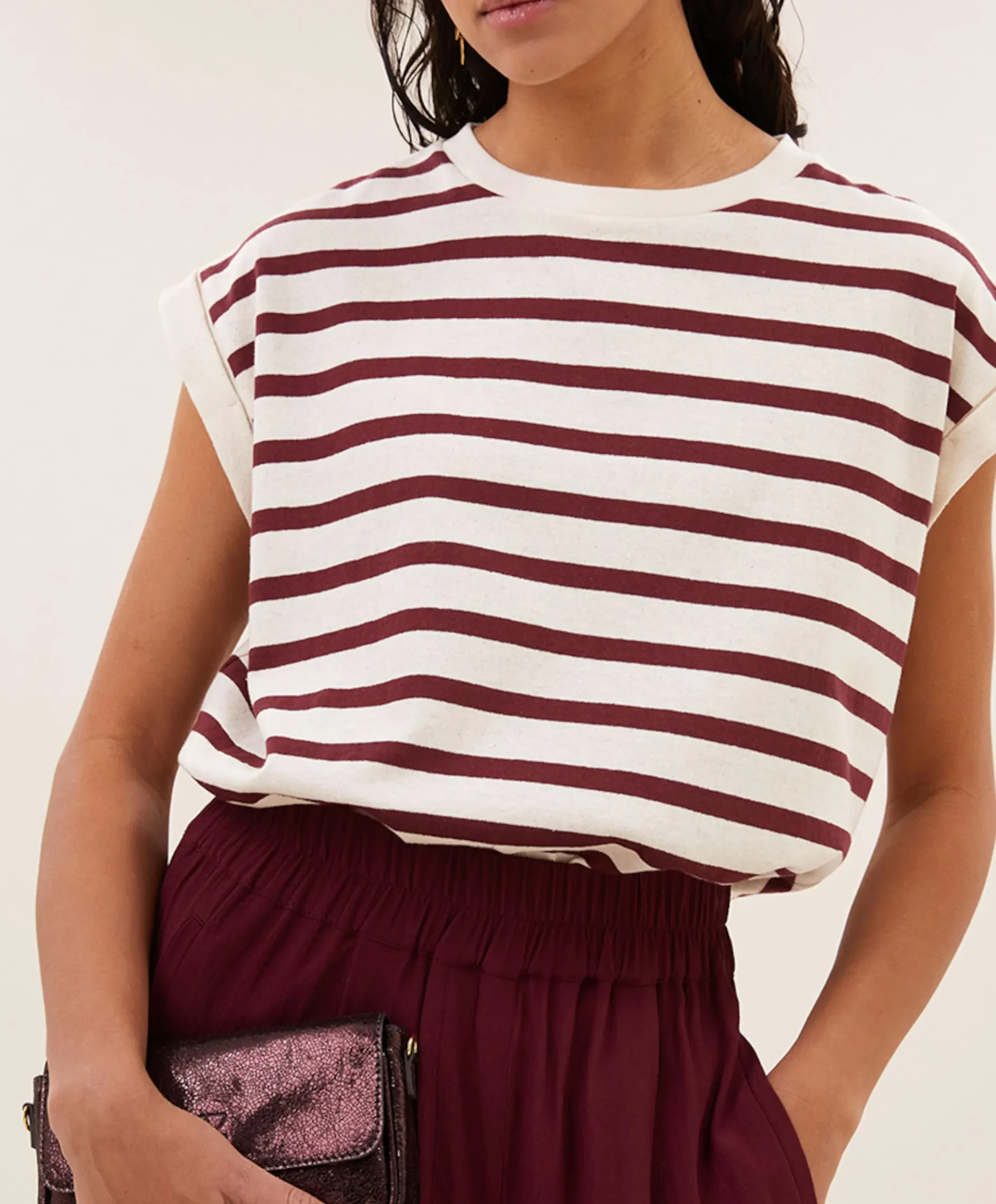 Dames top bordeaux