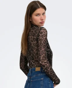 Dames top bruin