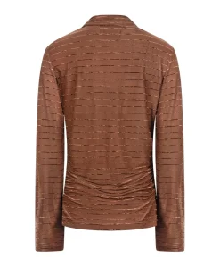 Dames top bruin