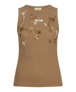 Dames top bruin