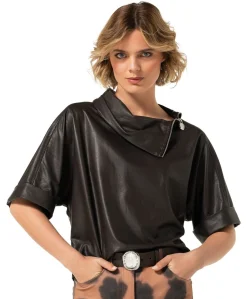 Dames top bruin
