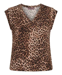 Dames top bruin