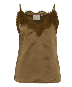 Dames top bruin
