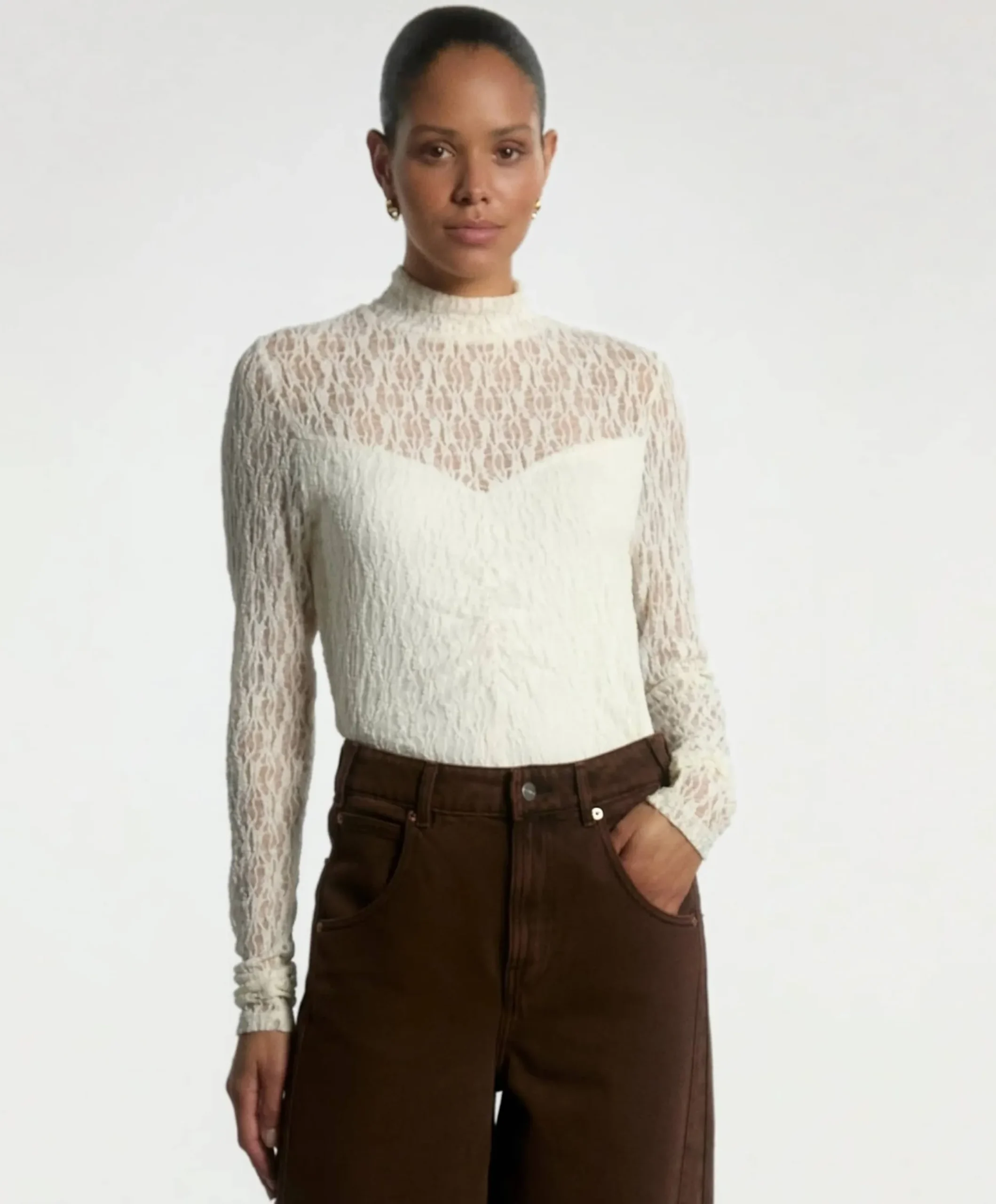 Dames top ecru
