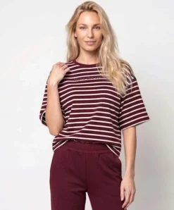 Dames T-shirt bordeaux
