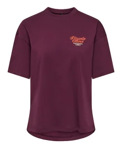 Dames T-shirt bordeaux
