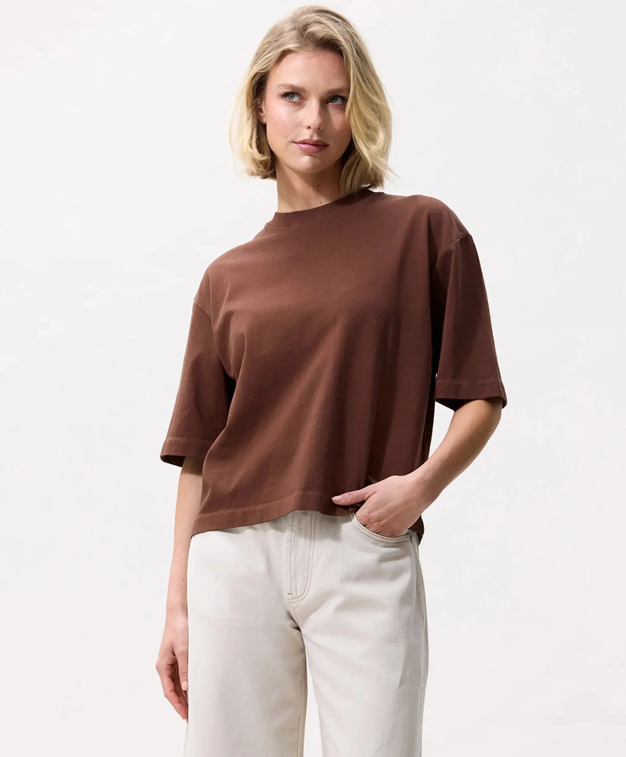 Dames T-shirt bruin