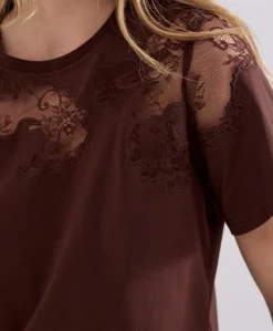 Dames T-shirt bruin