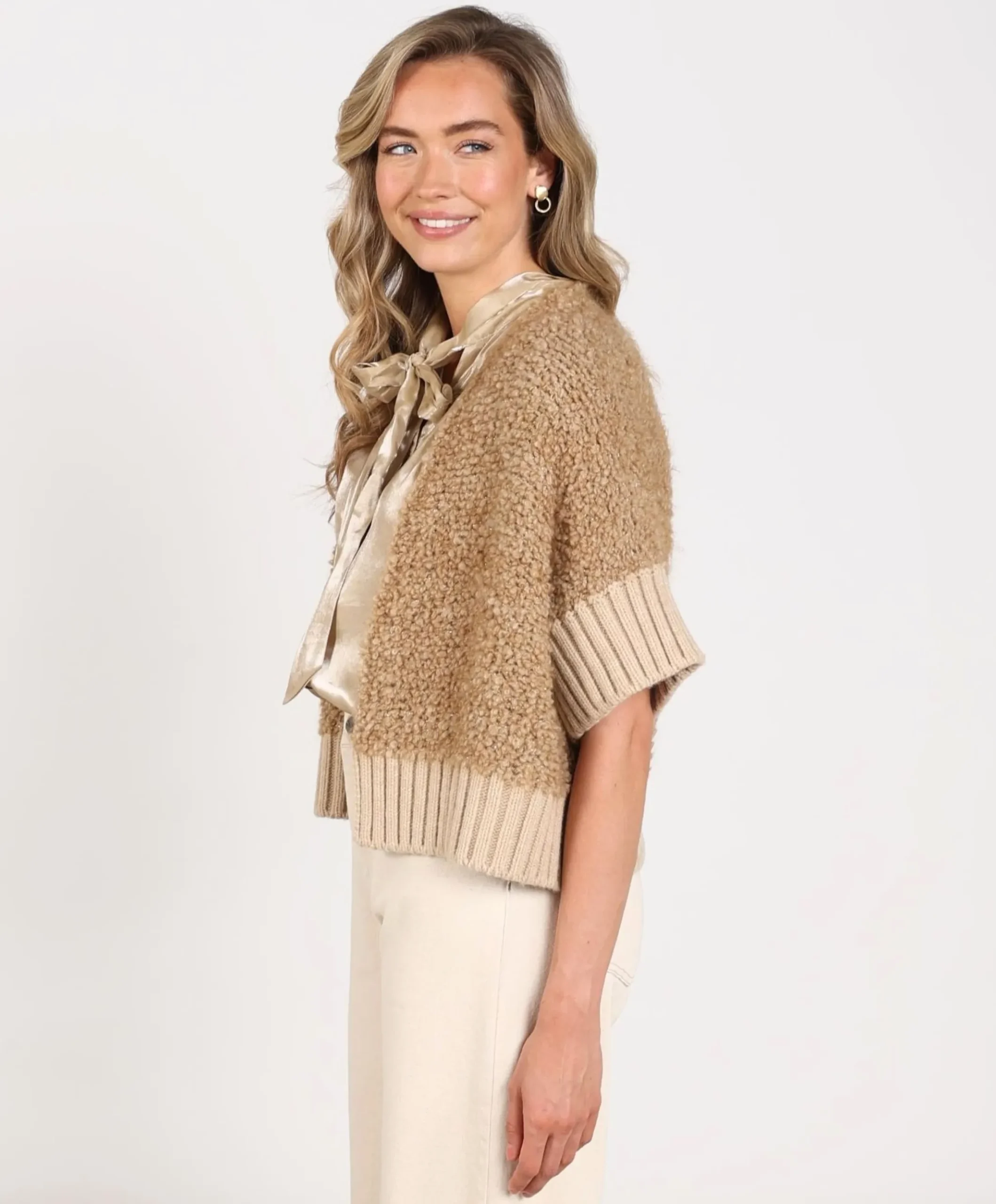 Dames vest beige