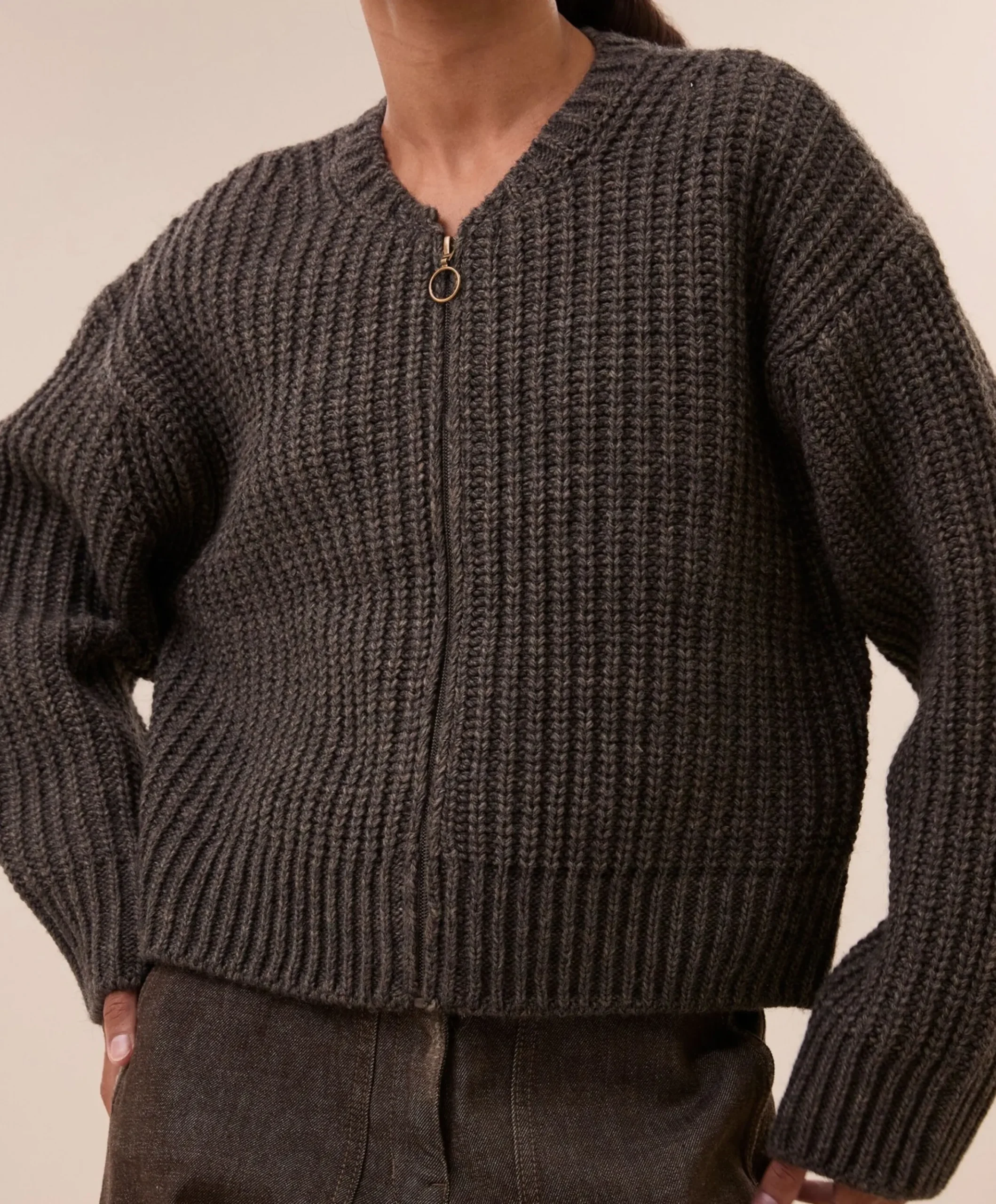 Dames vest bruin