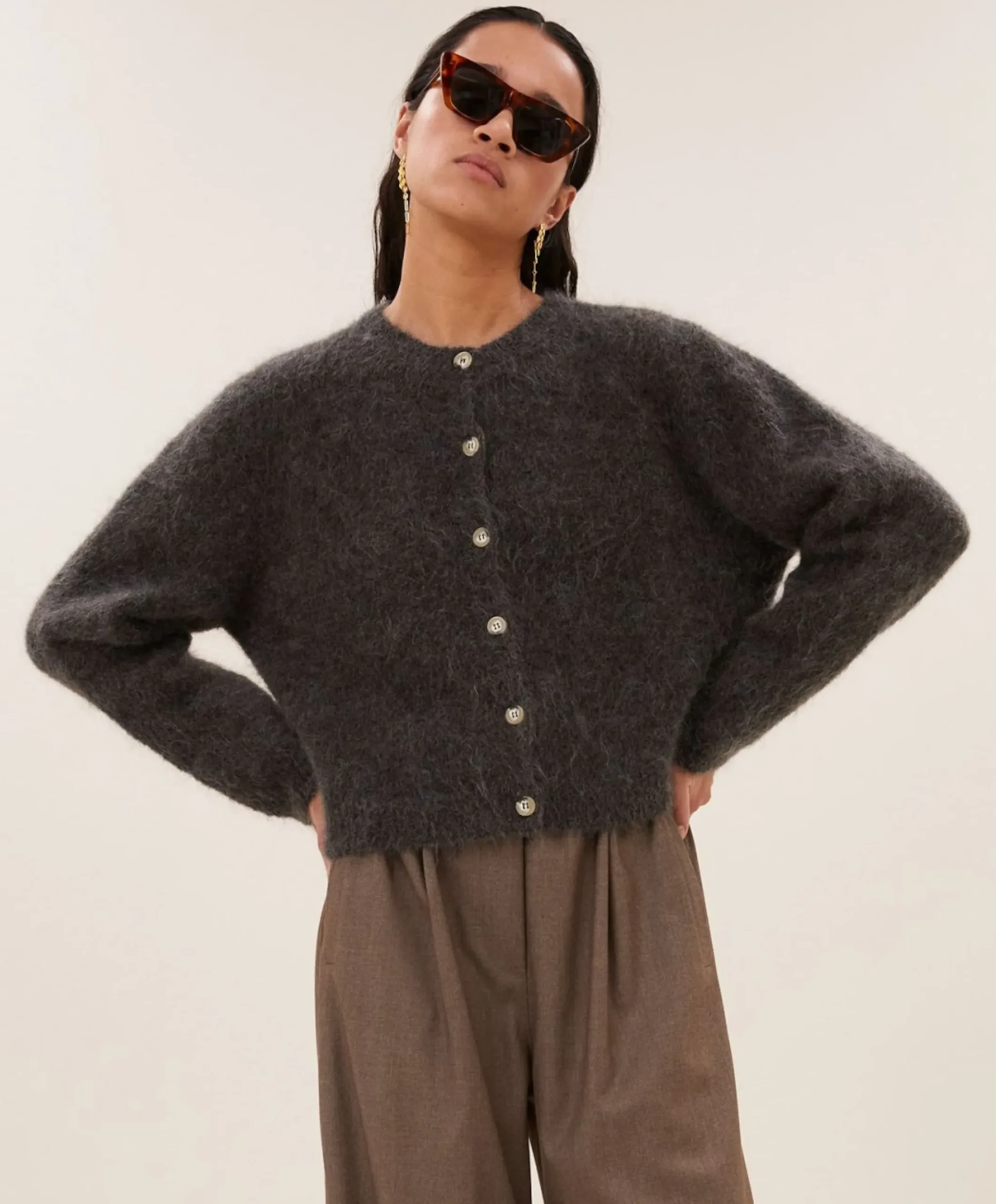 Dames vest bruin