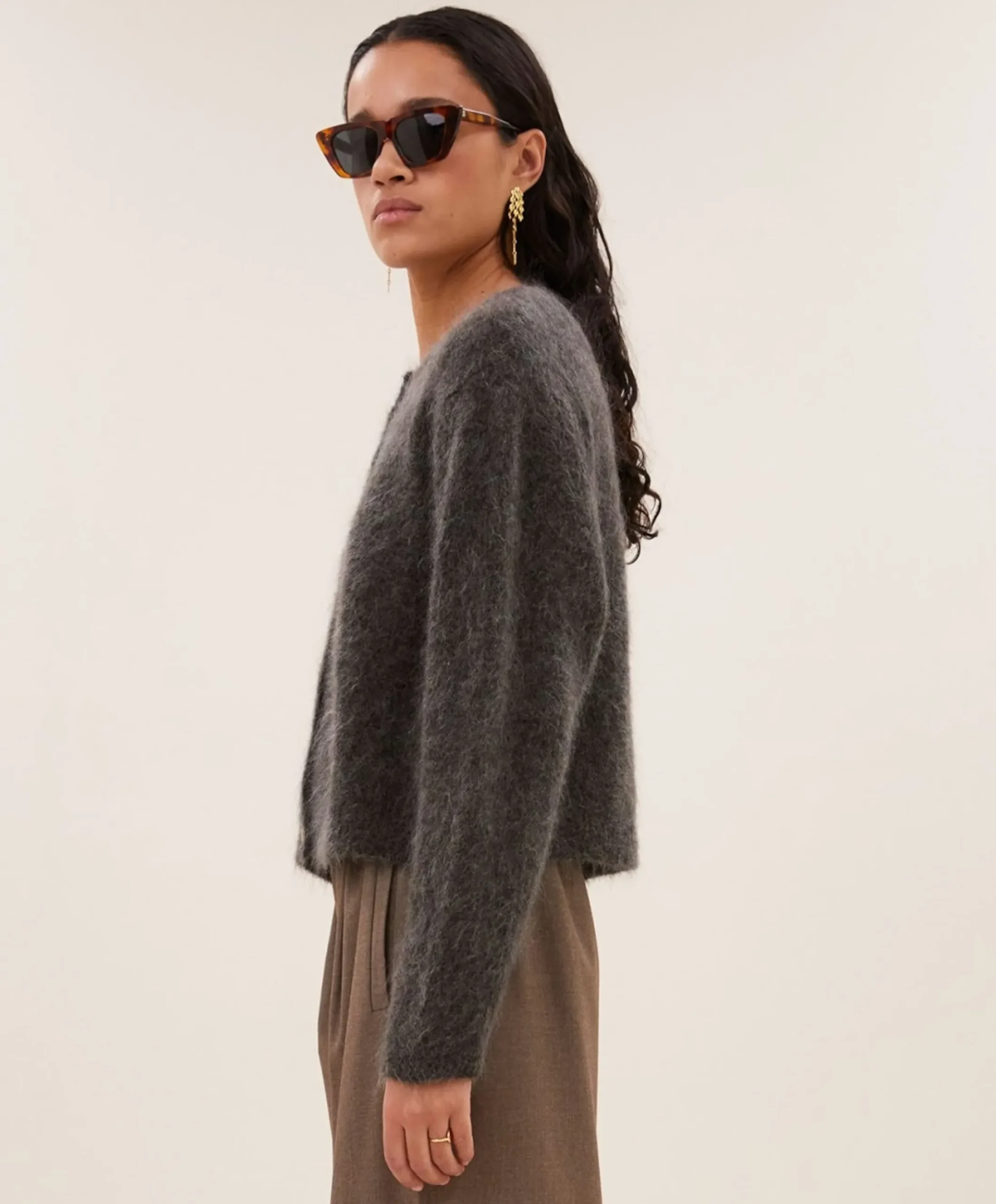 Dames vest bruin