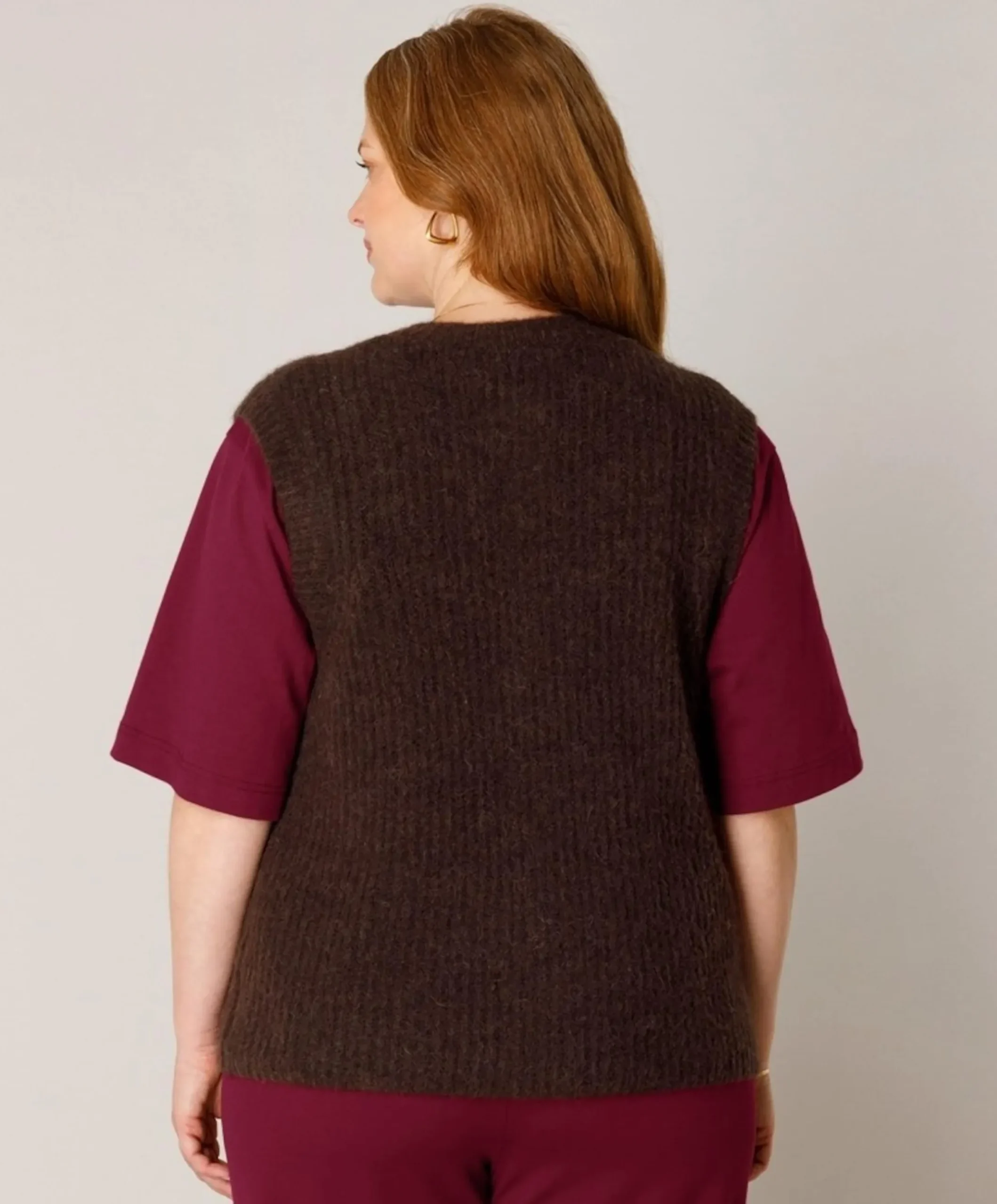 Dames vest bruin