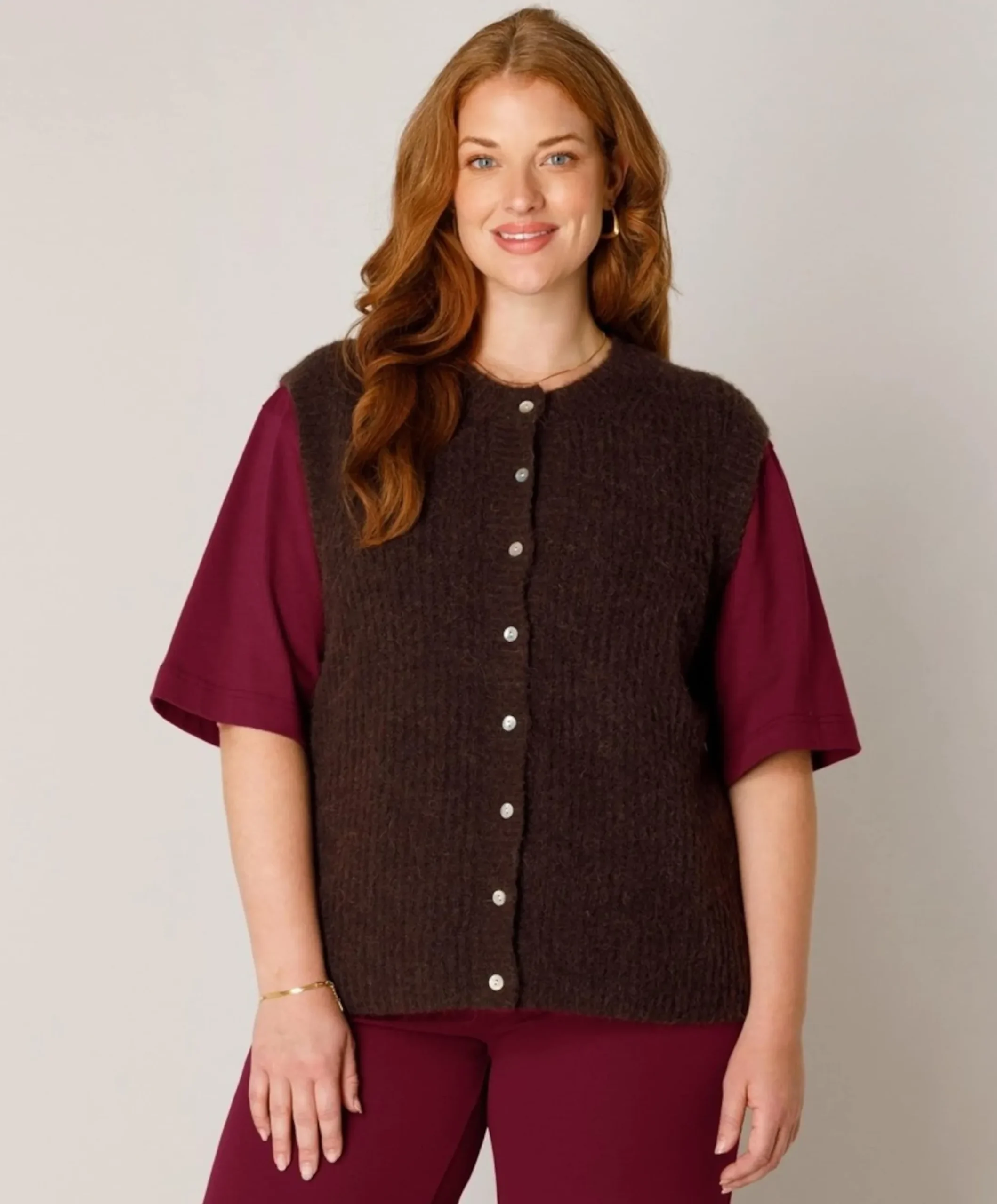 Dames vest bruin