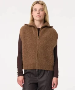 Dames vest bruin