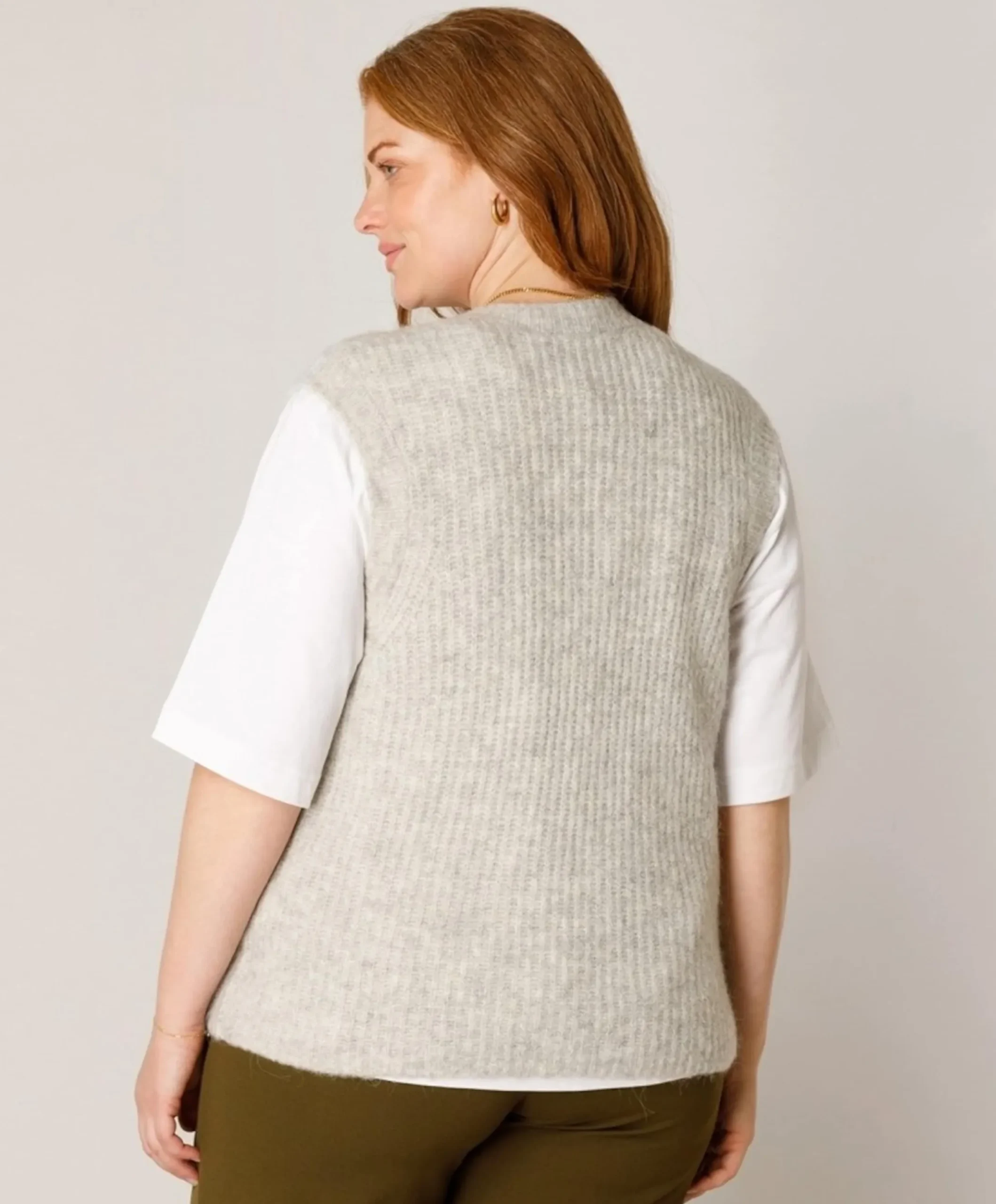 Dames vest grijs