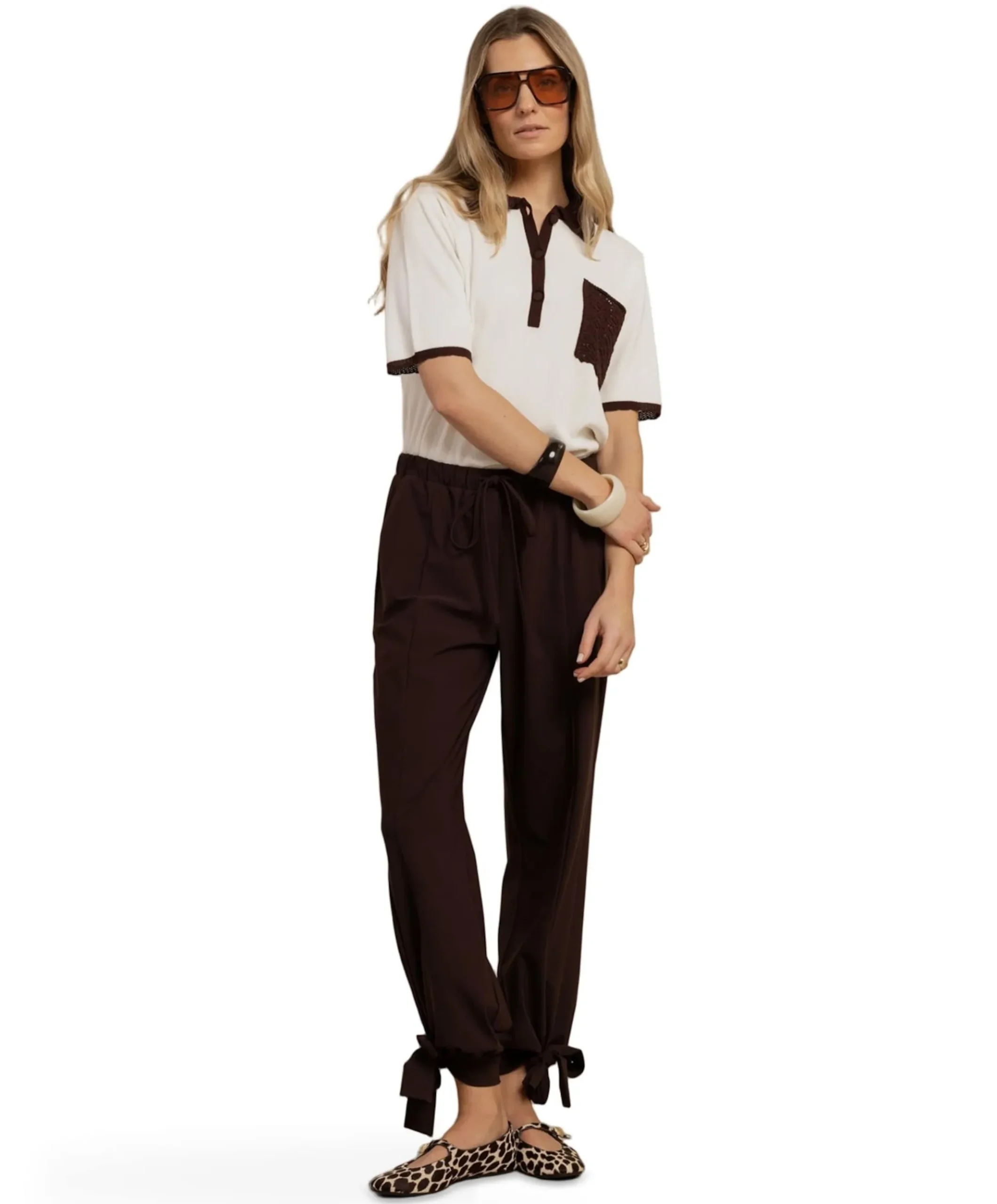 Darie balloon trousers dames broek bruin